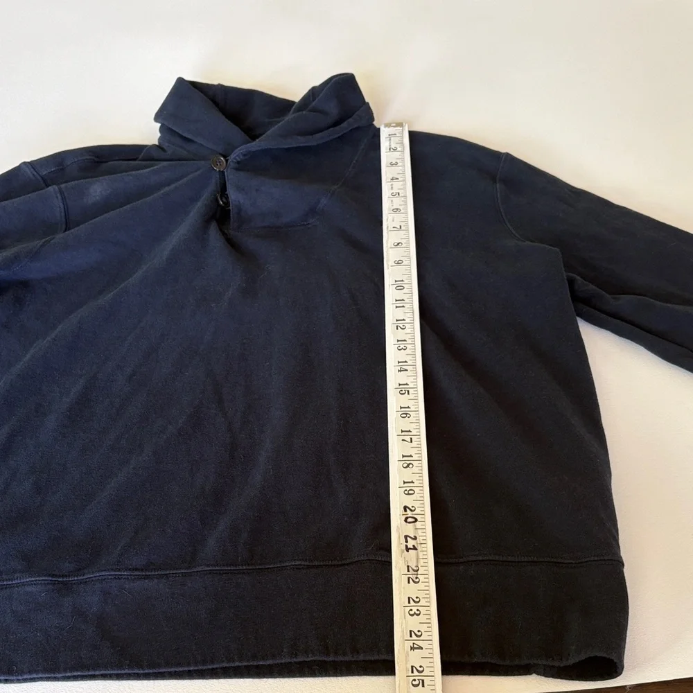 Polo Ralph Lauren Luxury Jersey Shawl Collar Pullover Navy Preppy Pony Size L